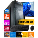 Budget Office PC Set - Ryzen 5 - 1TB NVME SSD - 16GB RAM - Radeon Vega 7 (24 inch monitor | Mouse | Keyboard | Including Office Professional Plus 2021)