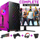 Screenon - Complete Fortnite Gaming PC sets - (Game PC + 24 inch monitor + keyboard + mouse + controller)