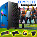 Screenon - Complete Fortnite Gaming PC sets - (Game PC + 24 inch monitor + keyboard + mouse + controller)