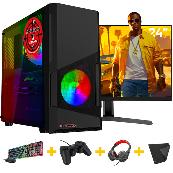 ScreenON - Gaming Set - X100126 - V1 (GamePC.X100126 + 24 Inch Monitor + Toetsenbord + Muis)