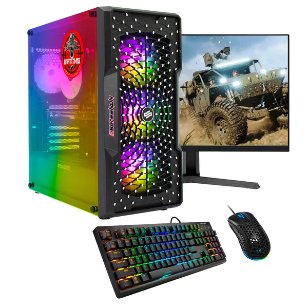 Screenon - Conjunto de jogos - X54196 - V1 (gamepc.x54196 + monitor de 24 polegadas + teclado + mouse)