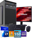 Intel Compleet PC SET | Intel Core i7 | 32 GB DDR4 | 1 TB SSD + 24 Inch Monitor + Muis + Toetsenbord | Windows 11 Pro + WiFi & Bluetooth