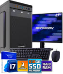 Intel Compleet PC SET | Intel Core i7 | 16 GB DDR4 | 512 GB SSD + 27 Inch Monitor + Muis + Toetsenbord | Windows 11 Pro + WiFi & Bluetooth