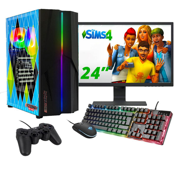 ScreenOn NL - Gaming PC SET | AMD Ryzen 5 | GTX 1650 | RAM 16GB | SSD 512GB | WiFi | + 24 Inch Monitor + Toetsenbord + Muis + Controller | Desktop Computer voor Business & Multimedia H32537 - ScreenOn